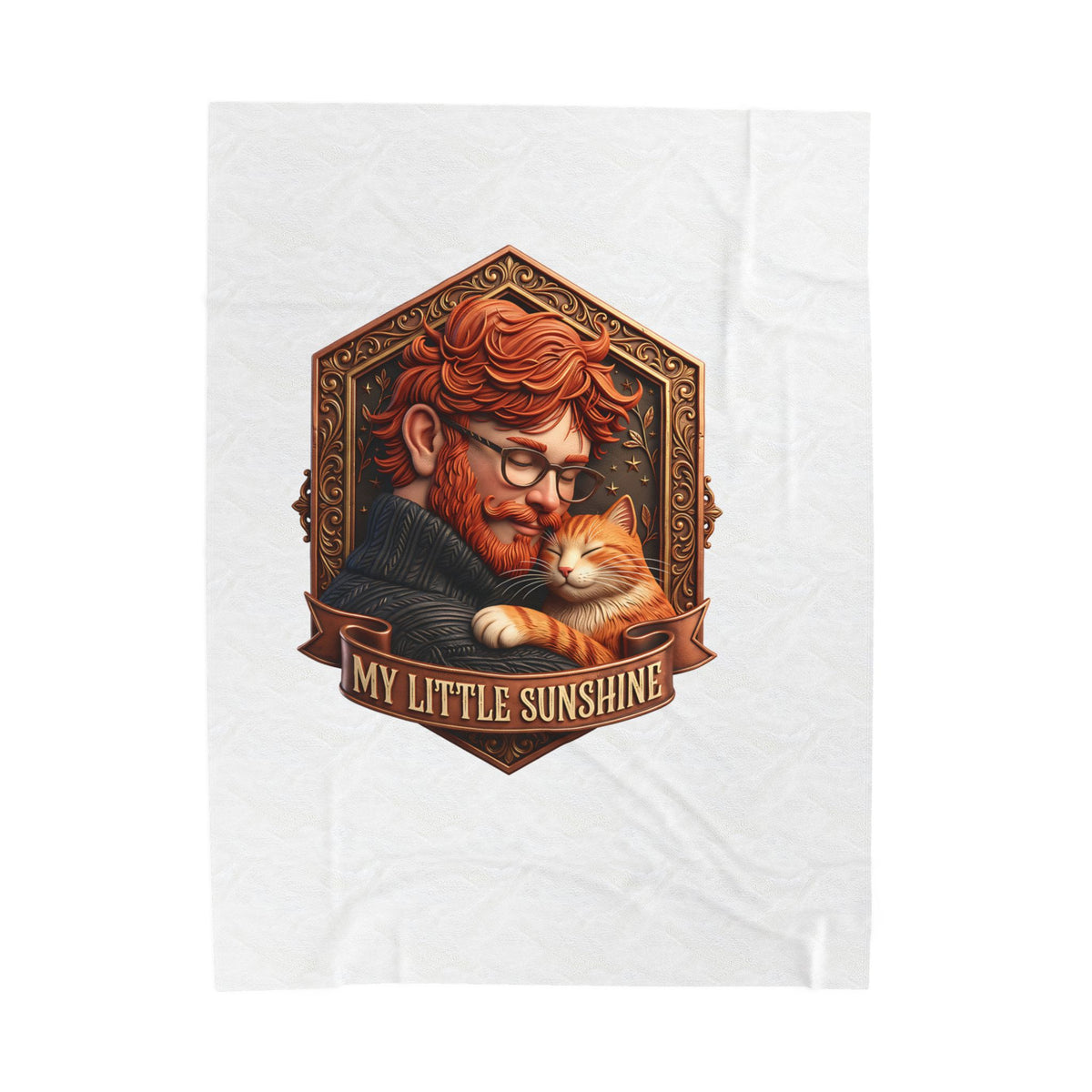My Little Sunshine velveteen plush throw, 60 by 80 inches, laid flat with the crest centered.
