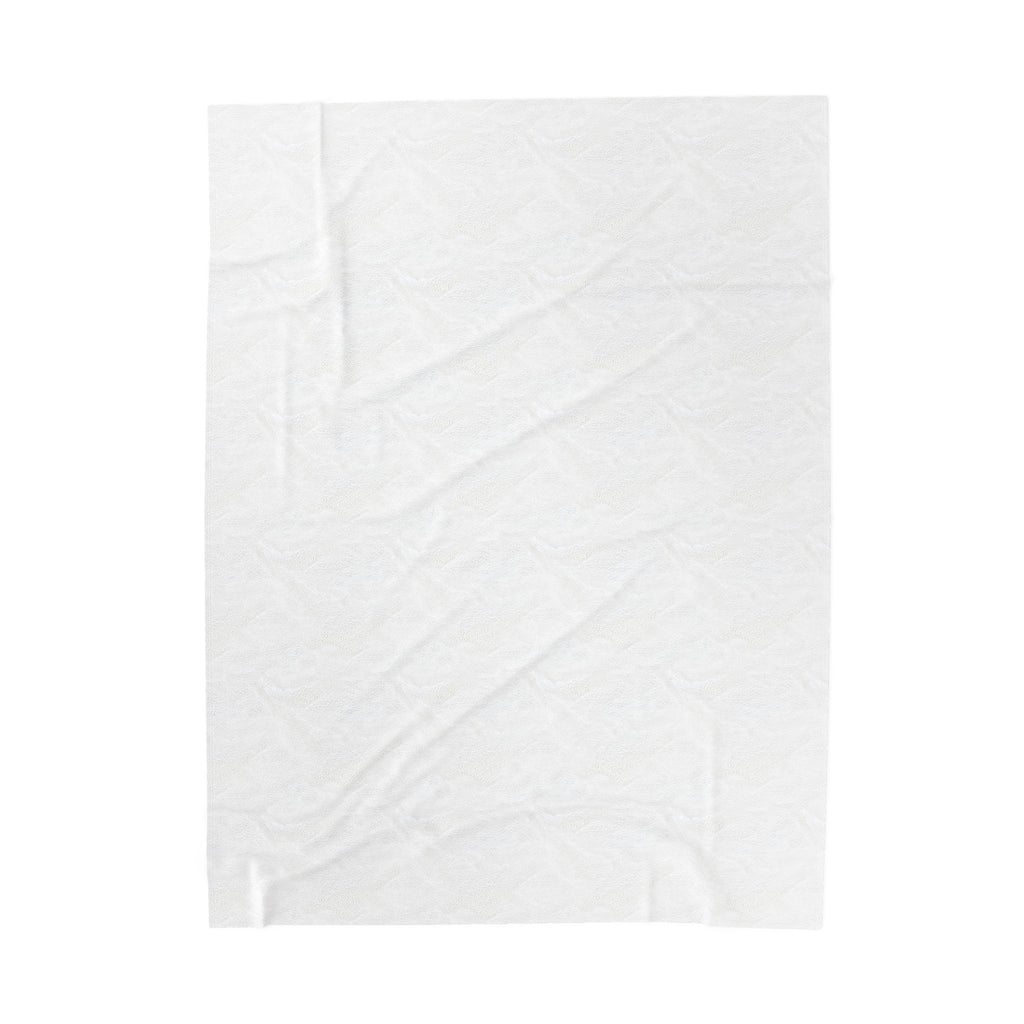 Plain white back of the Best Friends velveteen plush throw, unprinted.